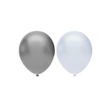 Metalik Balon Seti 100 Adet ( Beyaz, Gümüş)
