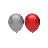 Metalik Balon Seti 100 Adet ( Kırmızı, Gümüş)