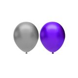 Metalik Balon Seti 20 Adet ( Mor, Gümüş )