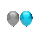 Metalik Balon Seti 50 Adet ( Açık Mavi, Gümüş)