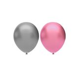 Metalik Balon Seti 50 Adet ( Pembe, Gümüş)