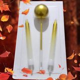 Metalik Gold Lolipop Şeker Mum Gold 10 cm Gold Pasta Mumu Gold Doğum Günü Mumu - 1 Adet