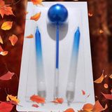 Metalik Mavi Lolipop Şeker Mum Mavi 10 cm Mavi Pasta Mumu Mavi Doğum Günü Mumu - 1 Adet
