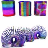 Metalik Renkli Stres Yayı Desenli Oyuncak Stres Yayı - 5 cm çapında - 3 Adet