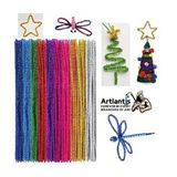 Metalik Şönil Renkli 30 Cm 50'li 1 Paket Artlantis 30 Cm Renkli Metalik Tüylü Tel 50 Li 1 Paket
