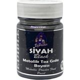 Metalik Toz Boya Siyah 10 gr Yenilebilir Simli Boya