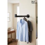 Metaliz Duvara Monte Metal Elbise Askılığı Mat Siyah, 32 cm
