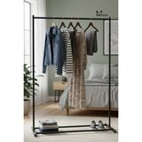 Metaliz Siyah Metal Konfeksiyon Askısı - Minimalist Elbise Askılığı - Butik Tipi Eşek Askı