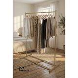 METALİZ YENİLİKÇİ TASARIMLAR Gold Metal Konfeksiyon Askısı - Minimalist Elbise Askılığı - Butik Tipi Eşek Askı