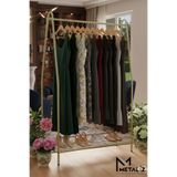 METALİZ YENİLİKÇİ TASARIMLAR Oval Telli Gold Butik Elbise Askılığı Konfeksiyon Ayakkabılıklı Elbise Askılığı – Raflı Askı