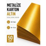 Metalize Fon Kartonu Parlak Karton 50’li Paket Altın