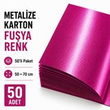 Metalize Fon Kartonu Parlak Karton 50’li Paket Fuşya | Karton, Fon