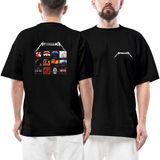 Metallica Album Covers Ön Arka Baskılı Siyah Oversize Tişört - XL