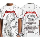 Metallica All Over Beyaz Erkek Tişört M