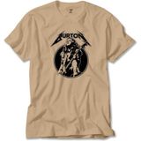 Metallica Cliff Burton Guitar Krem Tişört Liyada - 3XL