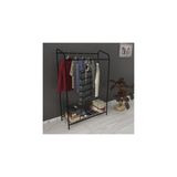 Metallica Concept Armin Çiftli Siyah New Konfeksiyon Askısı Büyük Boy Butik Ayaklı Elbise Askılığı