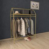 Metallica Concept Home Hanger Gold Elbise Askılığı Raflı New Design Konfeksiyon Askısı - Sarı