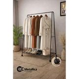 Metallica Concept Tekerlekli Oval Askılık Ayaklı Askılık Konfeksiyon Butik Askılık Siyah