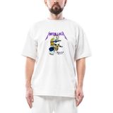 Metallica Damaged Justice Oversize Beyaz Tişört - XL