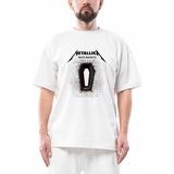 Metallica Death Magnetic Albums Beyaz Oversize Tişört