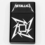 Metallica Desenli Metal Sigara Tabakası – Kişiye Özel Isimli Tütün Kutusu Hediyelik - Siyah