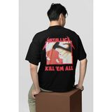 Metallica Kill 'em All Baskılı Unisex Oversize Müzik Grubu Tişört - 01 Siyah - 3XL