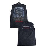 Metallica Kill'em All Sırt Baskılı Yıkamalı Kolsuz Tişört, Unisex Rock Band Temalı Sıfır Kol Atlet - Siyah - 4XL