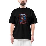 Metallica Lightning Skull Oversize Siyah Tişört - XL