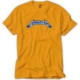 Metallica Logo Blue Sarı Tişört Liyada - 5XL