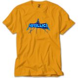 Metallica Logo Lightning Sarı Tişört - XS