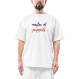 Metallica Master Of Puppets Text Oversize Beyaz Tişört - XL