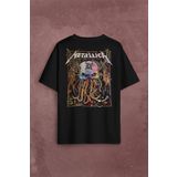 Metallica Music Poster Rock Metal Sırt Ön Baskılı Oversize Tişört Unisex T-Shirt