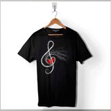 Metallıca Müzik Nota Sol Anahtarı Musıc Erkek Tişört - T011199 - Siyah - XL