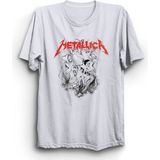 Metallica, New Red -01, Rock Metal Müzik Grubu, Unisex Beyaz %100 Pamuk Tişört - 2XL