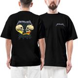 Metallica Sad But True Ön Arka Baskılı Siyah Oversize Tişört - XL