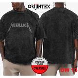Metallica Yıkamalı Over Size Tişört L - Antrasit