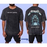 Metallica Yıkamalı Over Size Tişört S - Antrasit