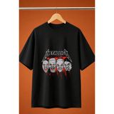 Metallica Zombıe Baskili Oversize Tisort - Siyah