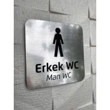Metallice Silver Seri Erkek WC Yönlendirme Tabelası