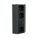 Metalline Corner-Line Antrasit Raf USB Priz Sistemi