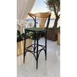 metallion Shelby Serisi 75 cm 1. Sınıf Siyah Metal Ayaklı 1. Sınıf Deri Minderli Bar Sandalyesi