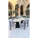 Metallion Toscana Serisi 6 Kişilik Yemek Masası Takımı 90X160 cm 1. Sınıf Mdf Masa 6 Adet Ithal Kumaş Sandalye - 6 Sandalye