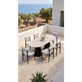 Metallion Velora Serisi 6 Kişilik Yemek Masası Takımı 90X160 cm 1. Sınıf Mdf Masa 6 Adet Ithal Kumaş Sandalye - 6 Sandalye