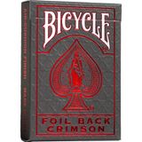 Metalluxe Foil Back Crimson (Red) Kırmızı Kart Premium Iskambil Oyun Kağıdı Kartları Destesi - Çok Renkli