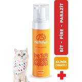 Metapet Kedi için Doğal Kuru Şampuan, Bit, Pire, Dış Parazit ve Kene Önleyici Damla Tasması ve Tarağı Ile de
