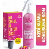 Metapet Kedi Kumu Koku Giderici Set, Kokusuz Kedi Kumu Için Aktif Karbon (420 GR) Ve Bahar Kokulu Sprey