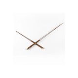 MetaQuartz Aksesuar 18 Cm Ceviz Akrep Yelkovan, Gold Detaylı Duvar Saati Akrep Yelkovanı Ceviz 18 x 15