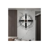 MetaQuartz Aksesuar 50cm- Italyan Tasarım Jihati Metal Duvar Saati, Modern Dekoratif Metal Duvar Saati siyah 49 x 49