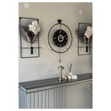 MetaQuartz Aksesuar 5'li BlackBerry Kadran Elegante Seri -Siyaha- Siyah Göbek - Büyük(50X75CM)-(PİLLİ LED) Duvar Saati siyah 50 x 75
