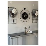 MetaQuartz Aksesuar 5'li BlackBerry Kadran Elegante Seri -Siyaha- Siyah Göbek - Büyük(50X75CM)-(PİLLİ LED)Duvar Saati